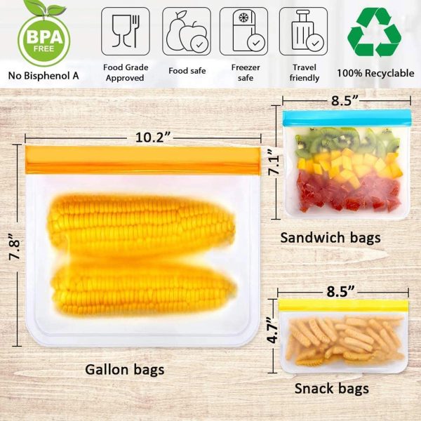 Reusable Storage Freezer Food Bags