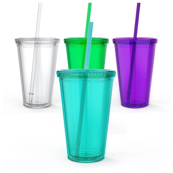Summer Colorful Bottle With Straw