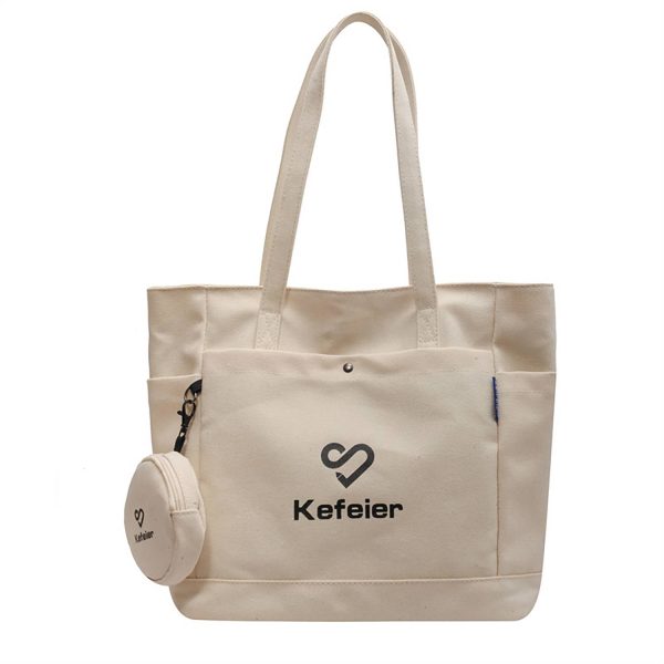 Spacious Canvas Commuter Bag w/ Coin Purse