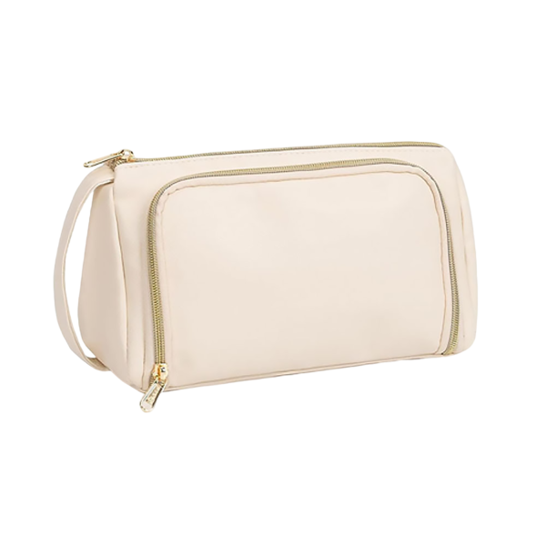 Portable PU Leather Travel Cosmetic Bag w/ Handle