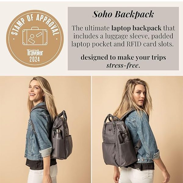 Large Capacity Polyester RFID Laptop Backpack w/ Handle