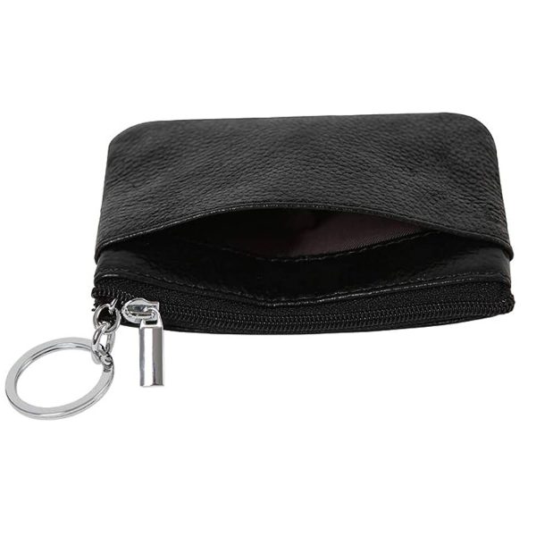 Genuine Leather Coin Purse with Keychain