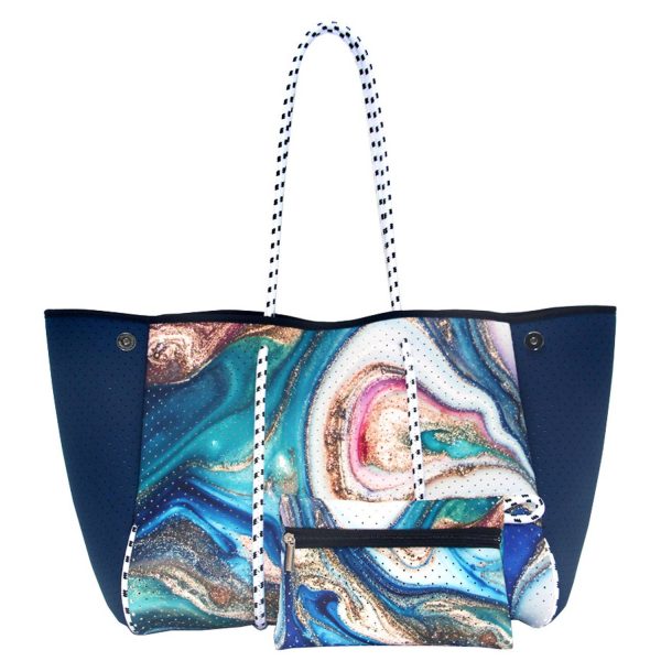 Women's Neoprene Tote Bag w/ Pocket for Beach Travel