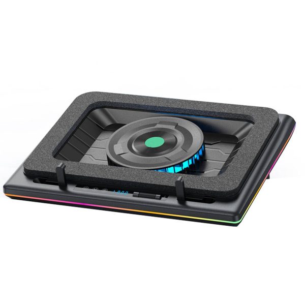 RGB Laptop Cooling Pad with Turbo Fan & Adjustable Stand