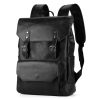 PU Weekend Travel Vintage Laptop Bookbag Backpack for Men