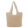 Handwoven Paper Rope Beach Tote Bag w/ Polyester Lining