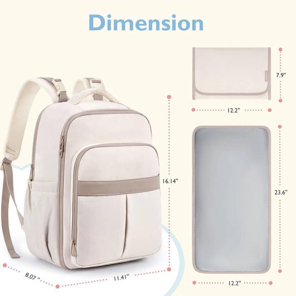 Baby Oxford Diaper Backpack w/ 3 Insulated Pockets