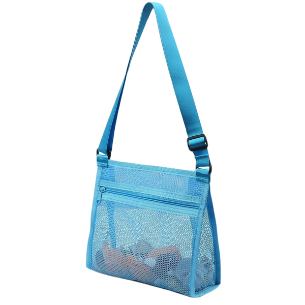 Nylon Mesh Beach Toy Crossbody Bag Storage Carrier