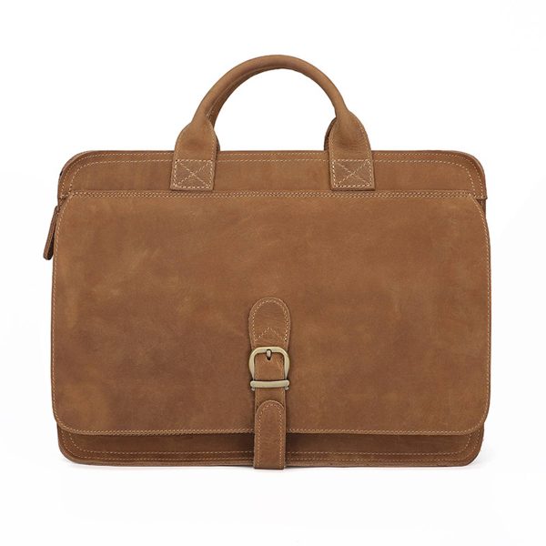 Leather Briefcase for Men Computer Bag Laptop Waterproof