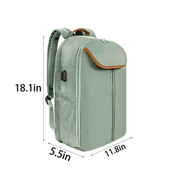 Double Zipper Nylon Backpack w/ USB Port
