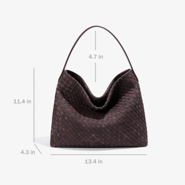 Vintage PU Leather Tote Bag w/ Detachable Strap