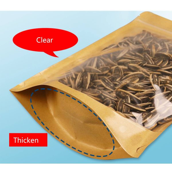 Single Side Clear Kraft Paper Zip Lock Bag
