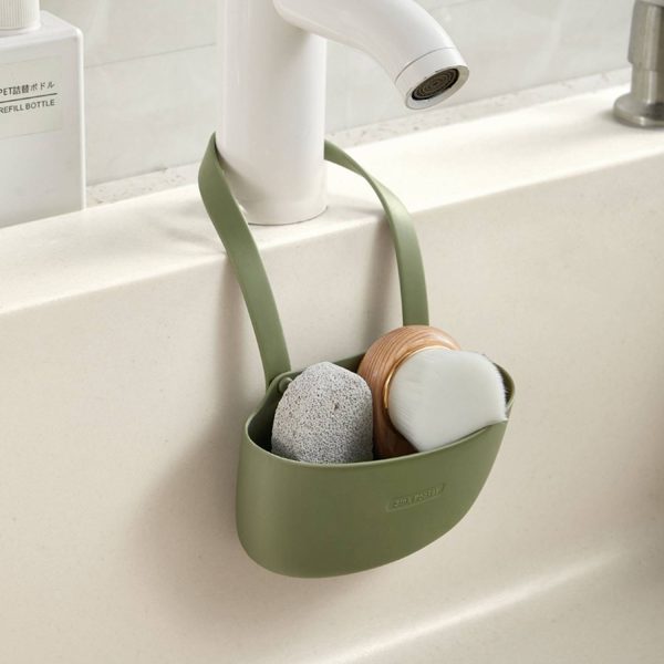 Sink hanging basket with water outlet