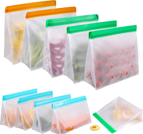 PEVA Reuseable Matte Slip zip Food Storage Bag