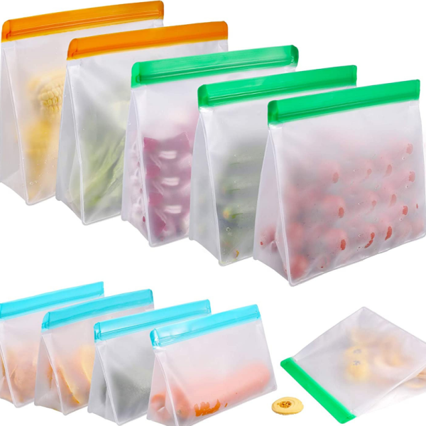 PEVA Reuseable Matte Slip zip Food Storage Bag