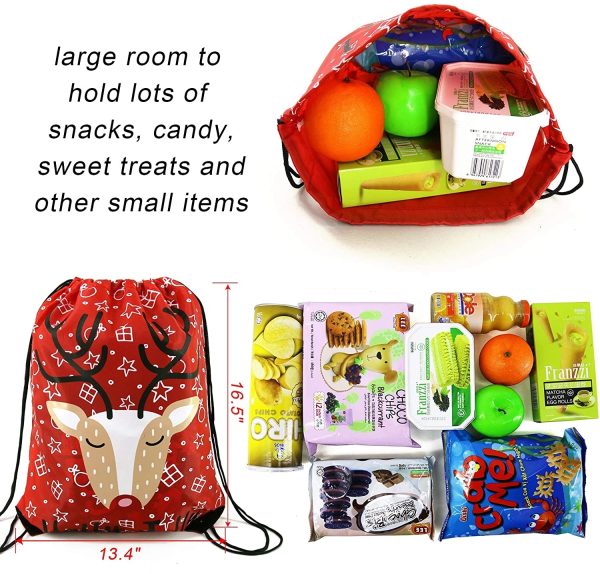 210D Christmas Drawstring Backpacks