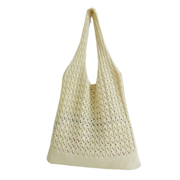 Polyester Mesh Crochet Beach Tote Bag for Summer Travel