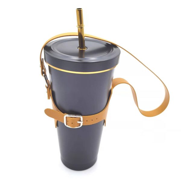 Drink Cup Holder with Adjustable Shoulder Strap