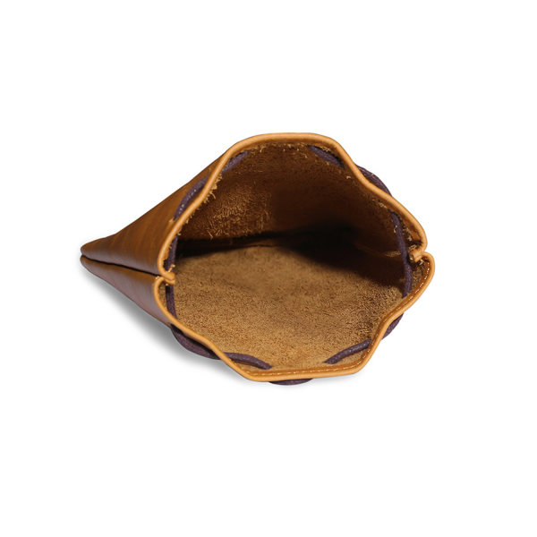 Genuine leather drawstring coin purse