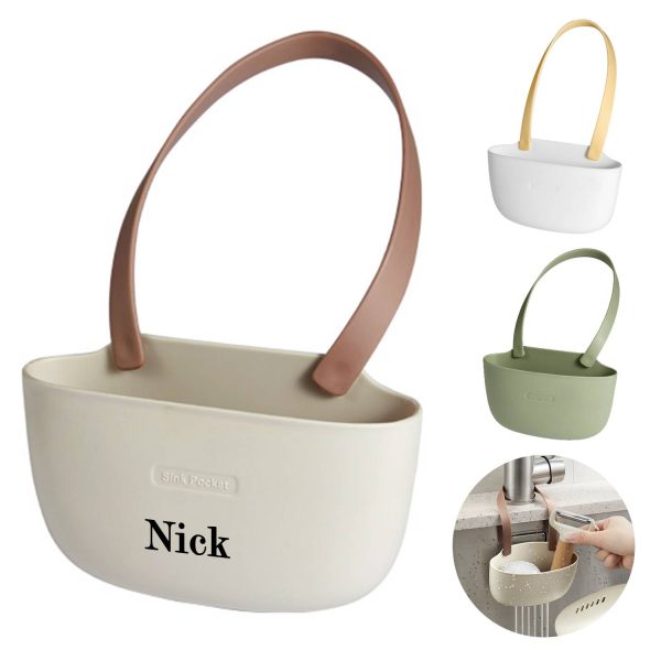 Sink hanging basket with water outlet