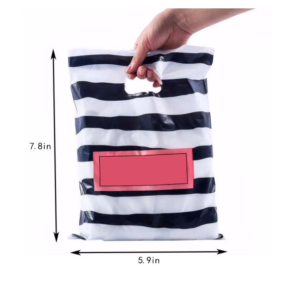 Striped PE Shopping Bag w/ Handle