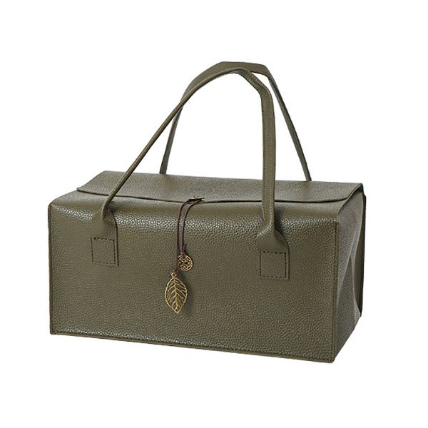 PU Leather Wine Gift Tote Bag w/ Pendant