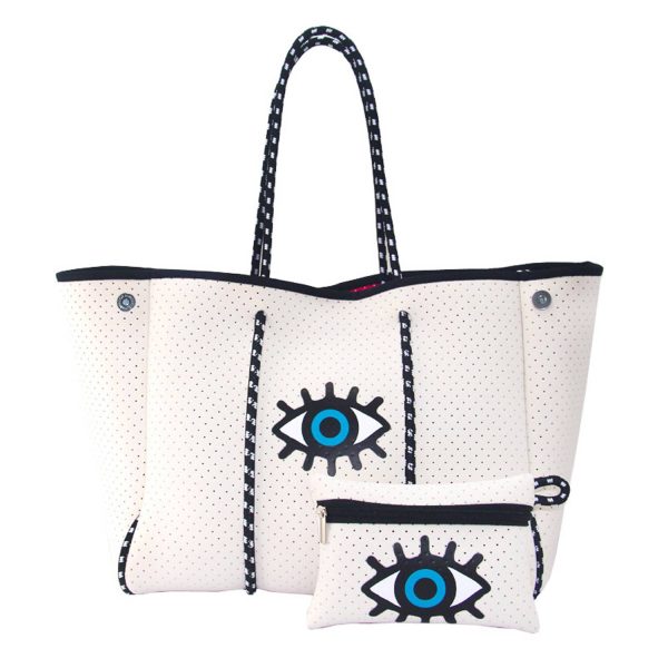 Women's Neoprene Tote Bag w/ Pocket for Beach Travel