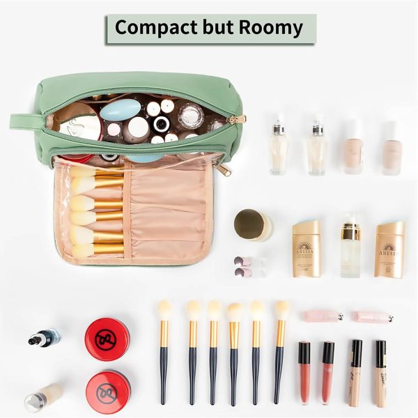Portable PU Leather Travel Cosmetic Bag w/ Handle
