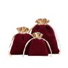 Velvet Two Tone Drawstring Jewelry Pouch