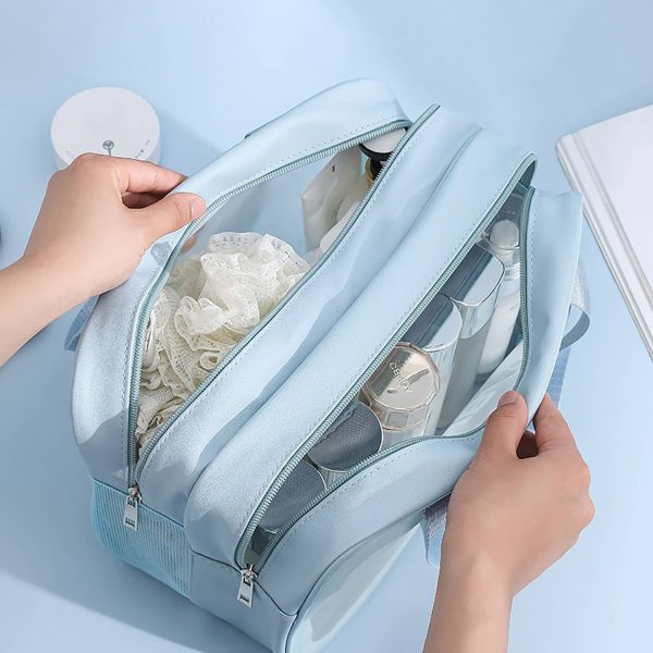 Waterproof Frosted PVC Toiletry Bag w/ Double Layer Design