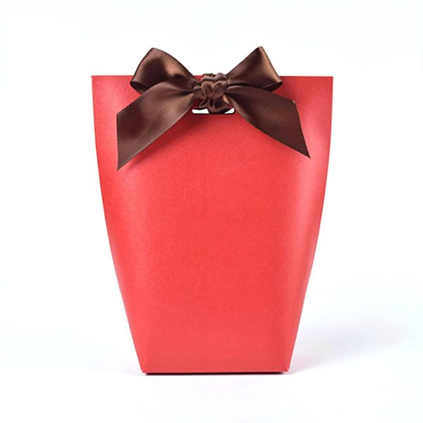 Small Foldable Portable Gift Paper Bag W/ Webbing