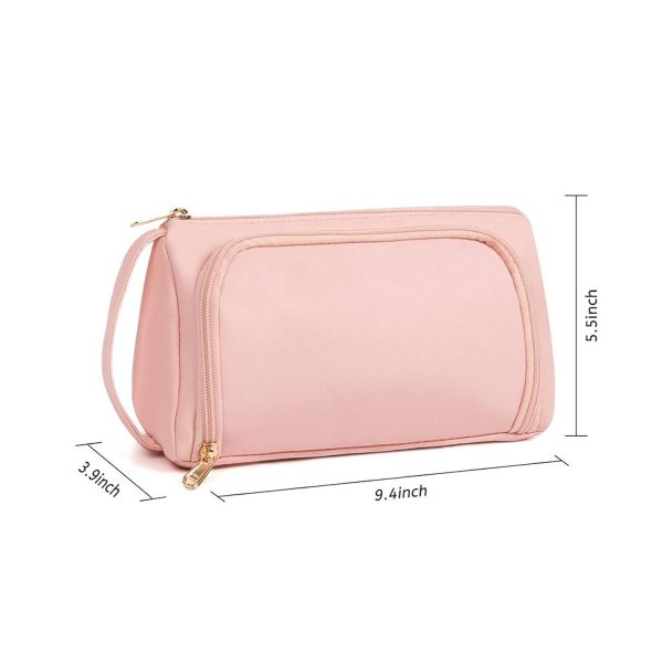 Portable PU Leather Travel Cosmetic Bag w/ Handle