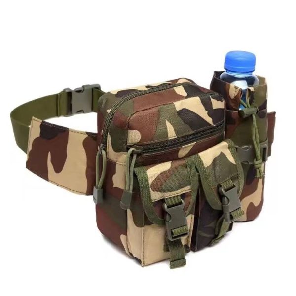 Outdoor Tactical Waist Slip Pack With Water Bottle Holder