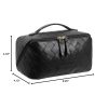 Large Capacity PU Leather Travel Cosmetic Bag w/ Compartment