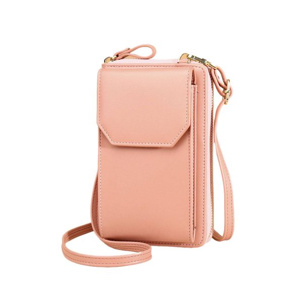 Women RFID PU Leather Crossbody Wallet w/Card Slots