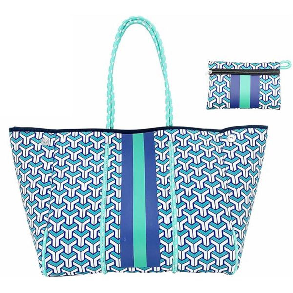 Women's Neoprene Tote Bag w/ Pocket for Beach Travel