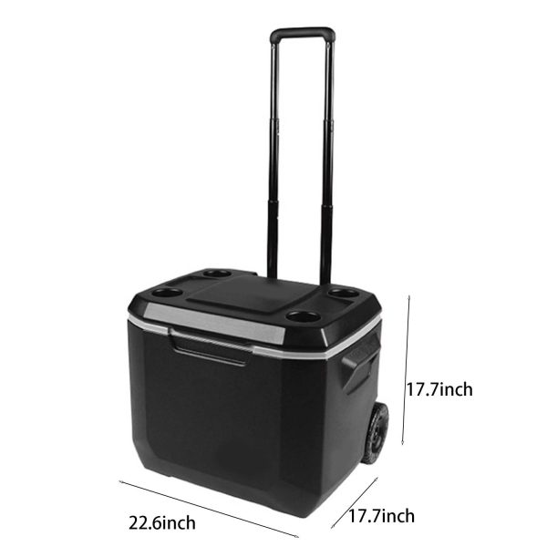 50L Rolling Cooler Box –Insulated Portable Chest for Camping