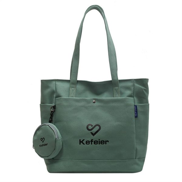 Spacious Canvas Commuter Bag w/ Coin Purse