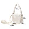 Zipper Top Cotton Quilted Puffer Crossbody Tote Bag