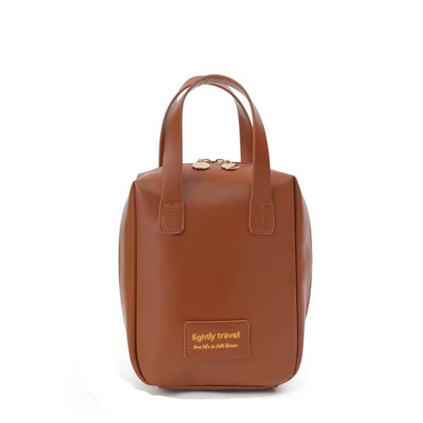 Portable PU Leather Cosmetic Bag – Large Capacity