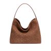 Vintage PU Leather Tote Bag w/ Detachable Strap