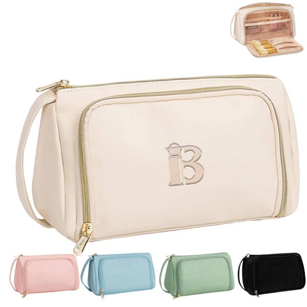 Portable PU Leather Travel Cosmetic Bag w/ Handle
