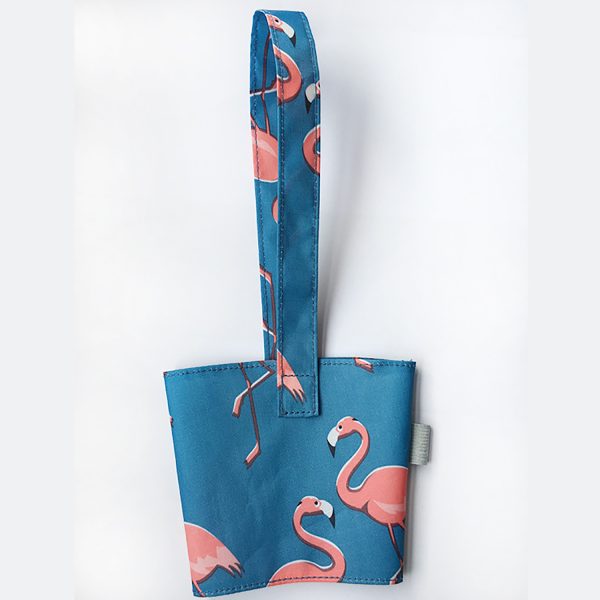 Drink Cup Sleeve Handle Carry Strap with Integrated Straw