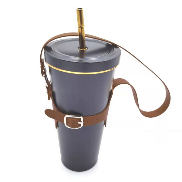 Drink Cup Holder with Adjustable Shoulder Strap