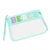 Waterproof Chenille Letter Clear PVC Cosmetic Bag