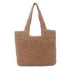 Handwoven Paper Rope Beach Tote Bag w/ Polyester Lining
