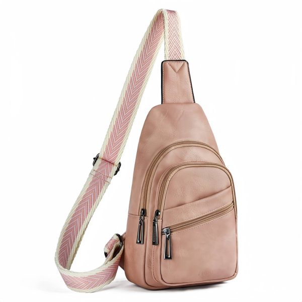 Vintage PU Sling Bag w/ Adjustable Strap