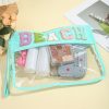 Waterproof Chenille Letter Clear PVC Cosmetic Bag
