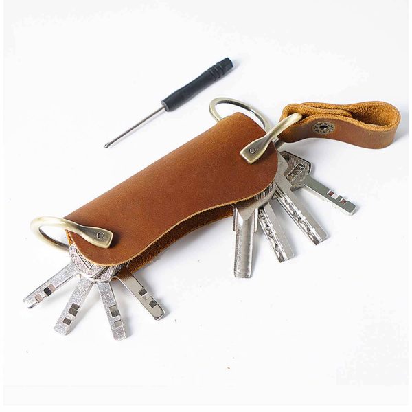 Leather car key case