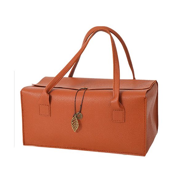 PU Leather Wine Gift Tote Bag w/ Pendant
